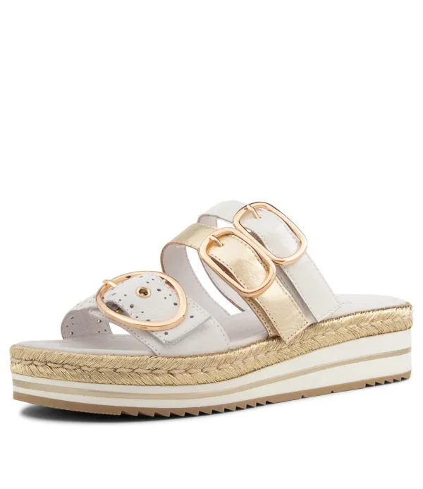 Women DJANGO & JULIETTE Abbas White Multi Slides