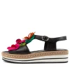 Women DJANGO & JULIETTE Abela Black Multi Leather Sandals