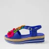 Women DJANGO & JULIETTE Abela Cobalt Multi Leather Sandals