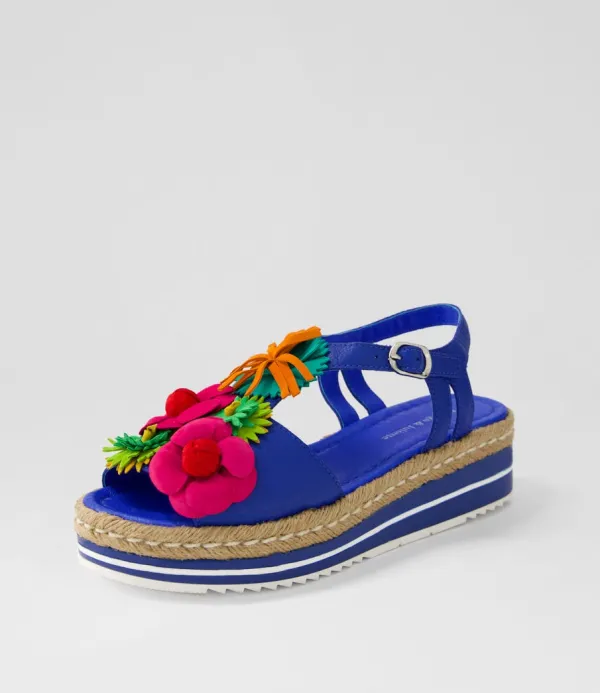 Women DJANGO & JULIETTE Abela Cobalt Multi Leather Sandals