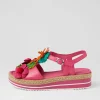 Women DJANGO & JULIETTE Abela Fuchsia Multi Leather Espadrilles
