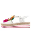 Women DJANGO & JULIETTE Abela White Multi Leather Sandals