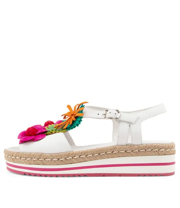 Women DJANGO & JULIETTE Abela White Multi Leather Sandals