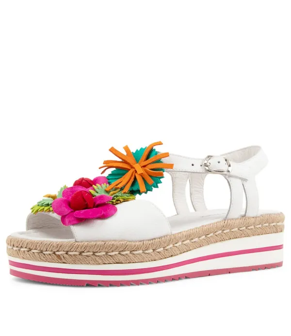 Women DJANGO & JULIETTE Abela White Multi Leather Sandals