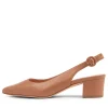 Women TOP END Abigale Tan Leather Heels