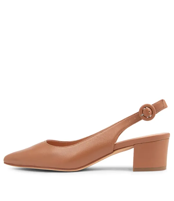 Women TOP END Abigale Tan Leather Heels