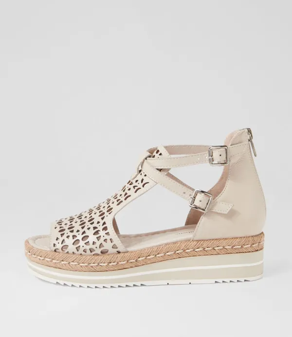 Women DJANGO & JULIETTE Accra Almond Leather Espadrilles