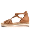 Women DJANGO & JULIETTE Accra Dark Tan Leather Espadrilles