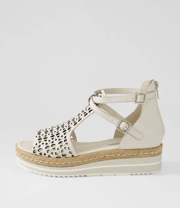 Women DJANGO & JULIETTE Accra Ivory Leather Espadrilles