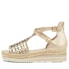 Women DJANGO & JULIETTE Accra Pale Gold Rope Leather Espadrilles