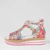 Women DJANGO & JULIETTE Accra White Flowermania Leather Sandals