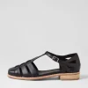 Women DJANGO & JULIETTE Acely Black Leather Flat Shoes
