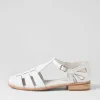 Women DJANGO & JULIETTE Acely White Leather Flat Shoes