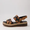 Women DJANGO & JULIETTE Acke Black Dark Tan Leather Espadrilles