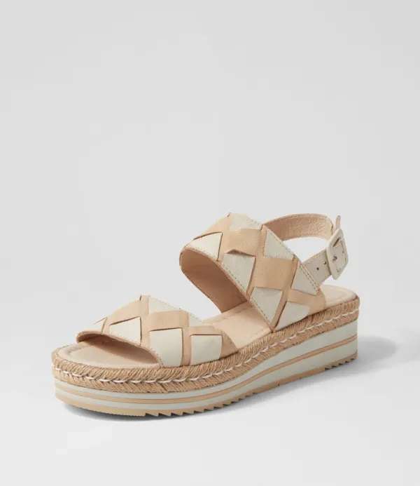 Women DJANGO & JULIETTE Acke Camel Almond Leather Sandals
