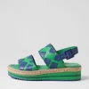 Women DJANGO & JULIETTE Acke Emerald Cobalt Leather Sandals