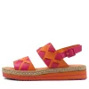 Women DJANGO & JULIETTE Acke Orange Fuchsia Leather Espadrilles