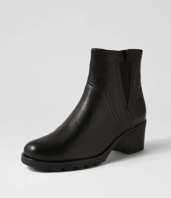 Women GABOR Ada Schwarz Leather Chelsea Boots