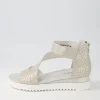 Women DJANGO & JULIETTE Adabela Silver White Cut Leather Sandals