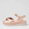 Women DJANGO & JULIETTE Adah Pale Rose Gold Rope Leather Espadrilles