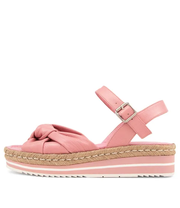 Women DJANGO & JULIETTE Adah Pretty Pink Leather Espadrilles