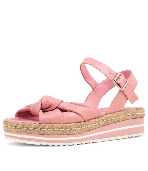Women DJANGO & JULIETTE Adah Pretty Pink Leather Espadrilles