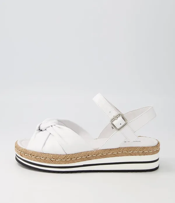 Women DJANGO & JULIETTE Adah White Leather Espadrilles