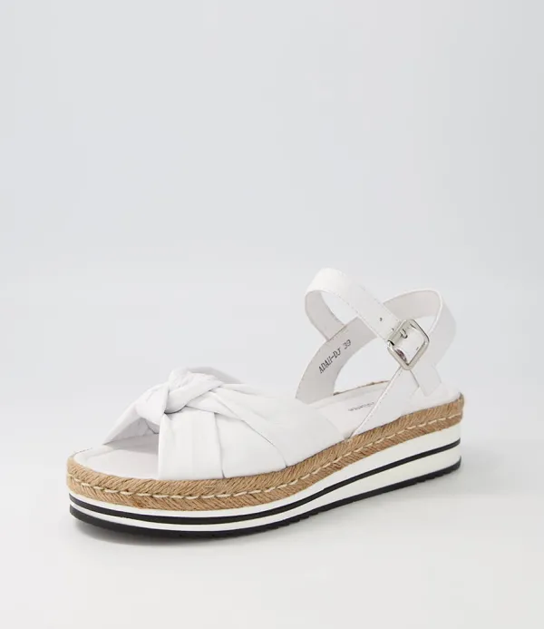 Women DJANGO & JULIETTE Adah White Leather Espadrilles