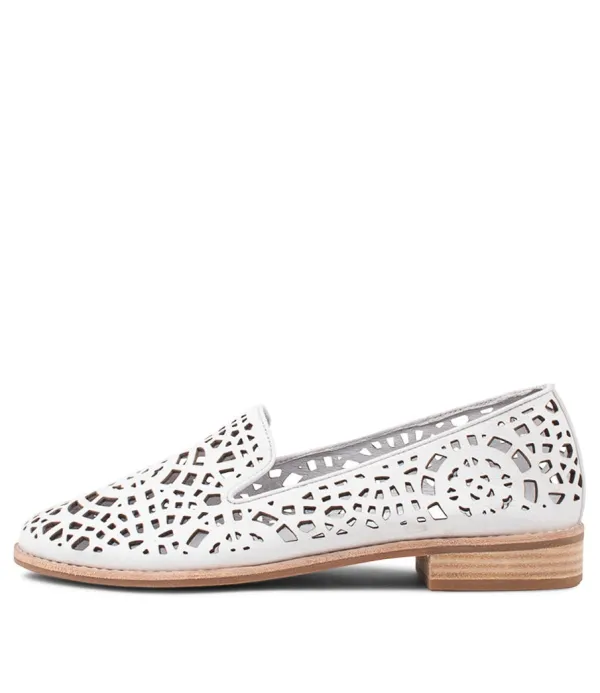 Women DJANGO & JULIETTE Adaring White Leather Loafers