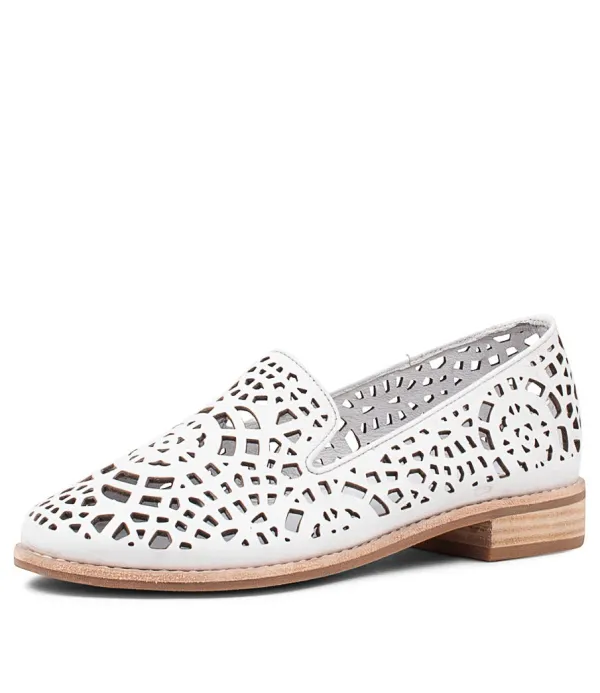 Women DJANGO & JULIETTE Adaring White Leather Loafers