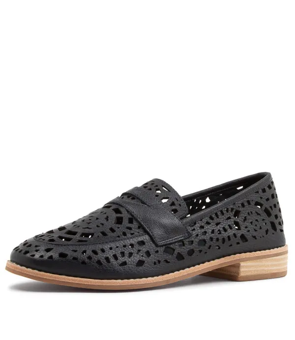 Women DJANGO & JULIETTE Addah Navy Leather Loafers