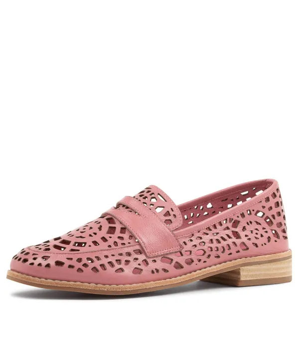 Women DJANGO & JULIETTE Addah Pretty Pink Leather Loafers