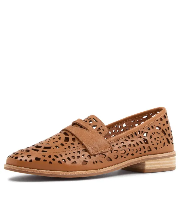 Women DJANGO & JULIETTE Addah Tan Leather Loafers