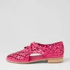 Women DJANGO & JULIETTE Addyst Hot Pink Leather Lace Up Flats