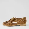 Women DJANGO & JULIETTE Addyst Tan Leather Lace Up Flats