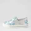 Women ZIERA Adela W Blue Silver Cut Leather Sneakers