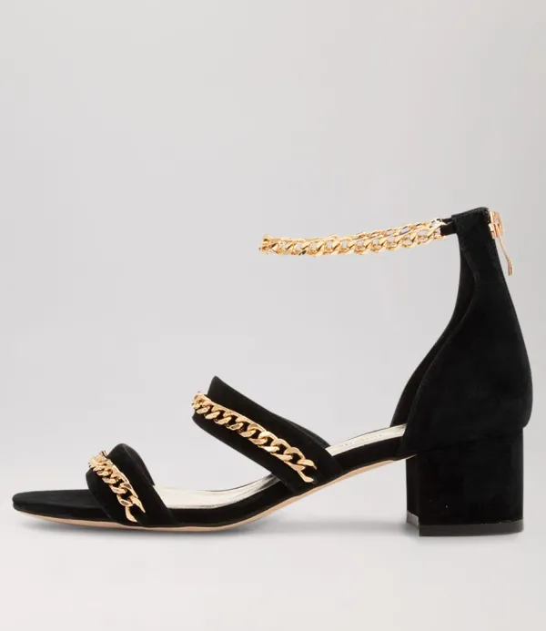 Women DJANGO & JULIETTE Adina Black Suede Sandals