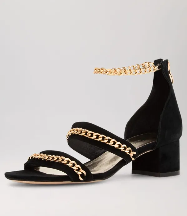 Women DJANGO & JULIETTE Adina Black Suede Sandals