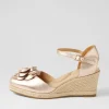 Women ZIERA Adira W Pale Rose Gold Leather Wedges
