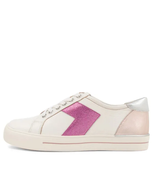 Women ZIERA Aditi W White Fuchsia Multi Sneakers