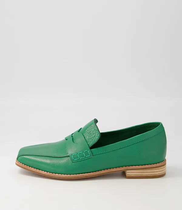 Women DJANGO & JULIETTE Agape Dark Emerald Spearmint Patent Leather Loafers
