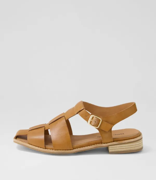 Women DJANGO & JULIETTE Agotary Tan Leather Flat Shoes