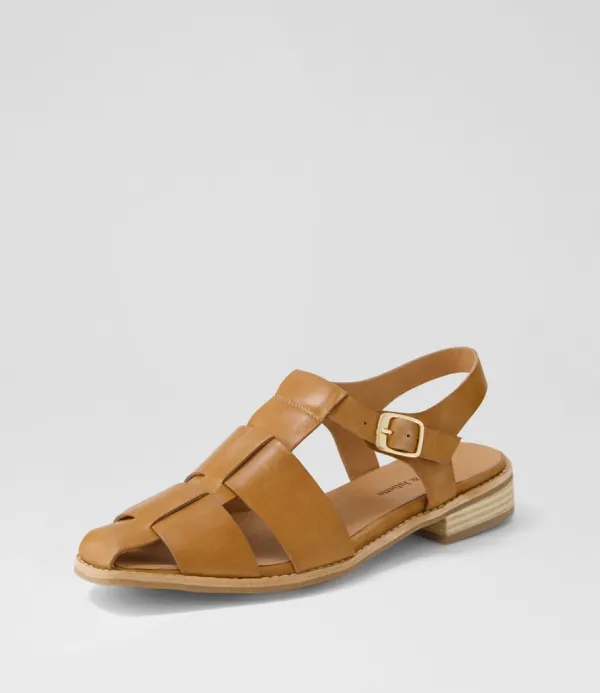 Women DJANGO & JULIETTE Agotary Tan Leather Flat Shoes