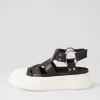 Women DJANGO & JULIETTE Akash Black White Leather Sneakers