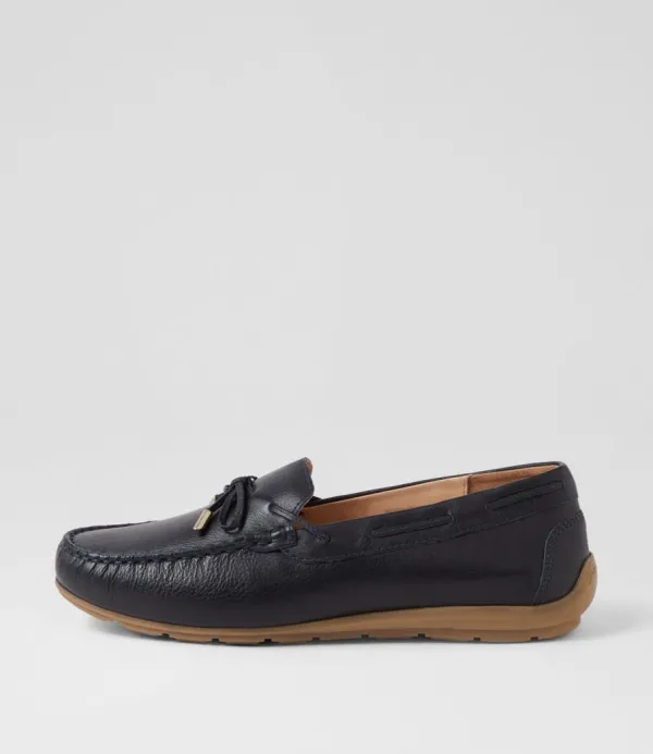 Women ARA Alabama Sport 12 Navy Leather Flat Shoes