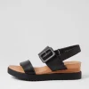 Women DJANGO & JULIETTE Albany Black Leather Sandals