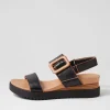 Women DJANGO & JULIETTE Albany Black Tan Leather Sandals