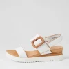 Women DJANGO & JULIETTE Albany White Tan Leather Sandals