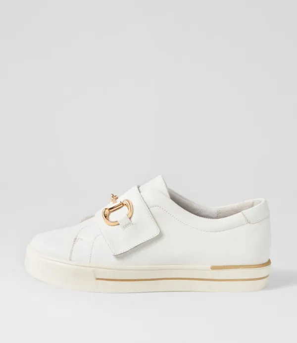 Women ZIERA Aldwin W White Leather Sneakers