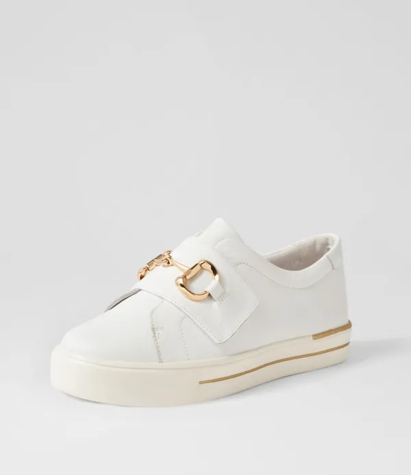 Women ZIERA Aldwin W White Leather Sneakers